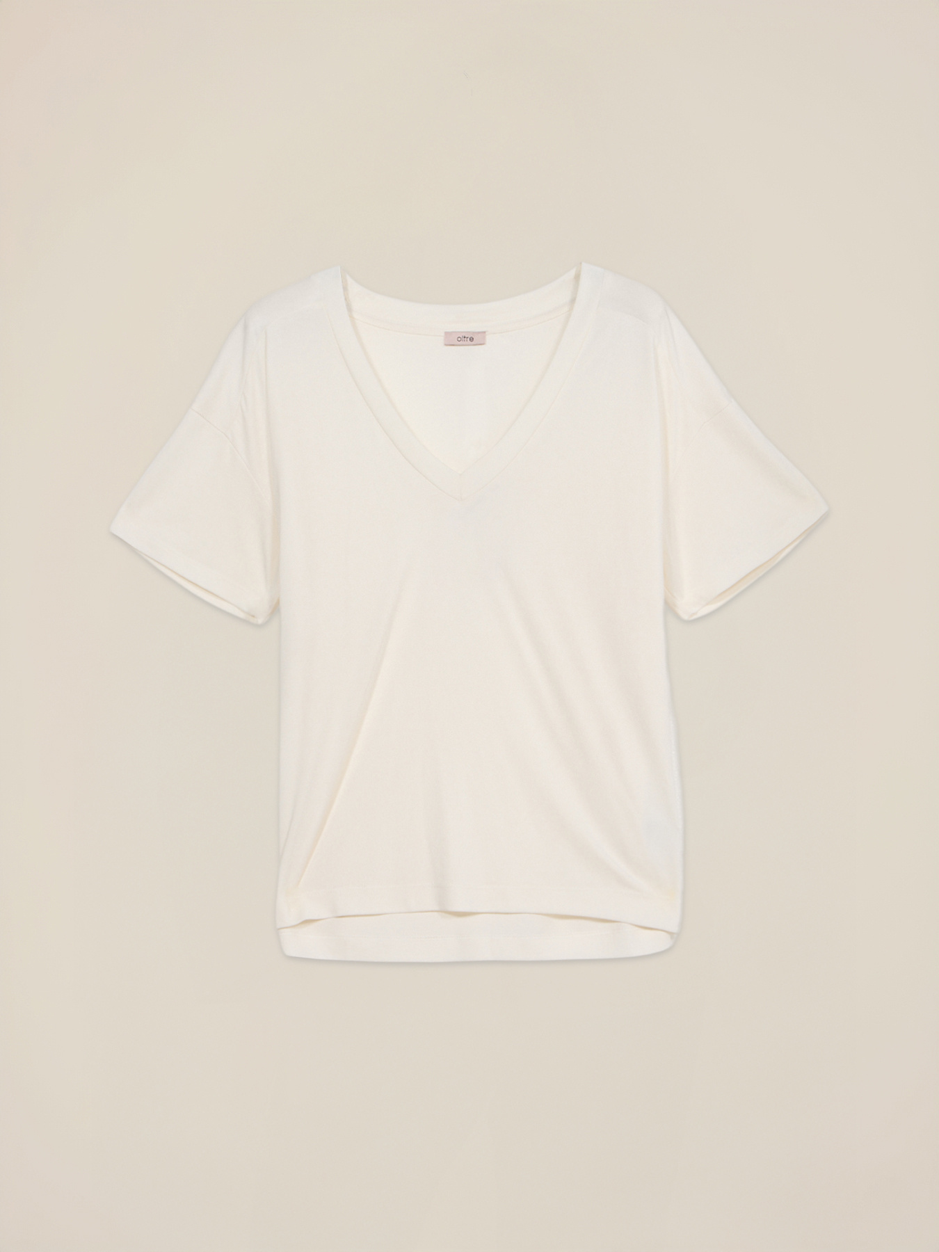 Tricou din amestec de modal cu decolteu în V image number 3