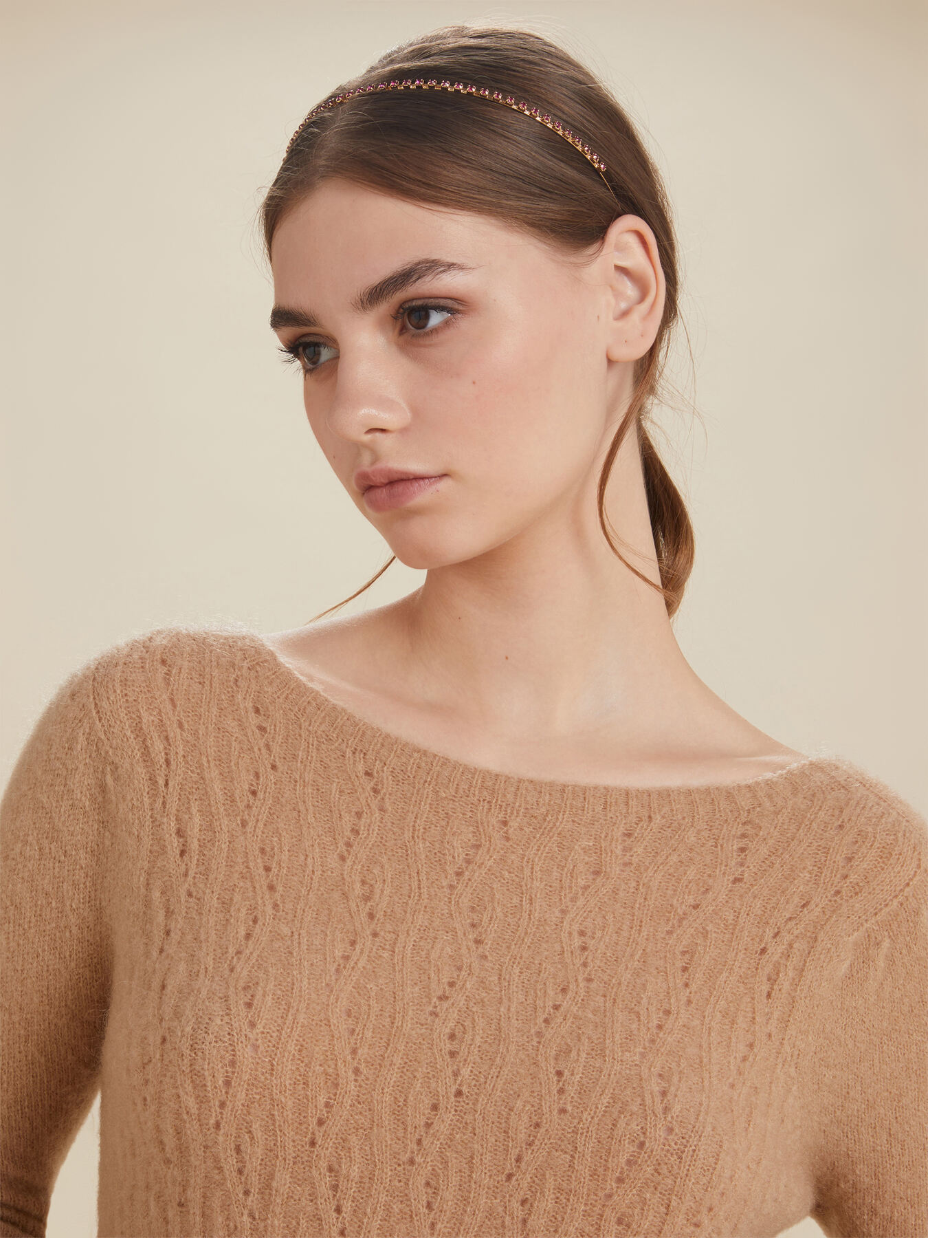 Maglia misto mohair con losanghe image number 3