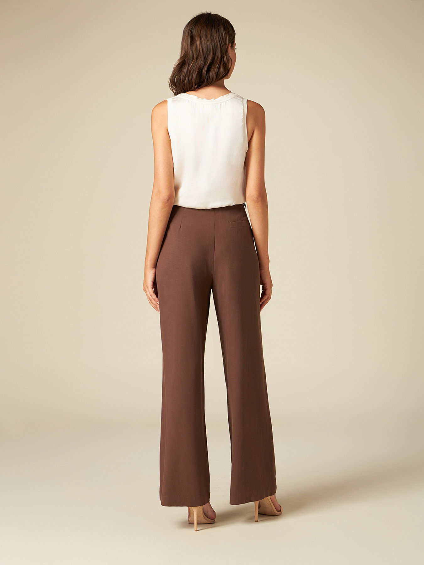 Pantaloni palazzo misto lino image number 1