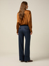 Wide leg flare pants with cuff image number 1
