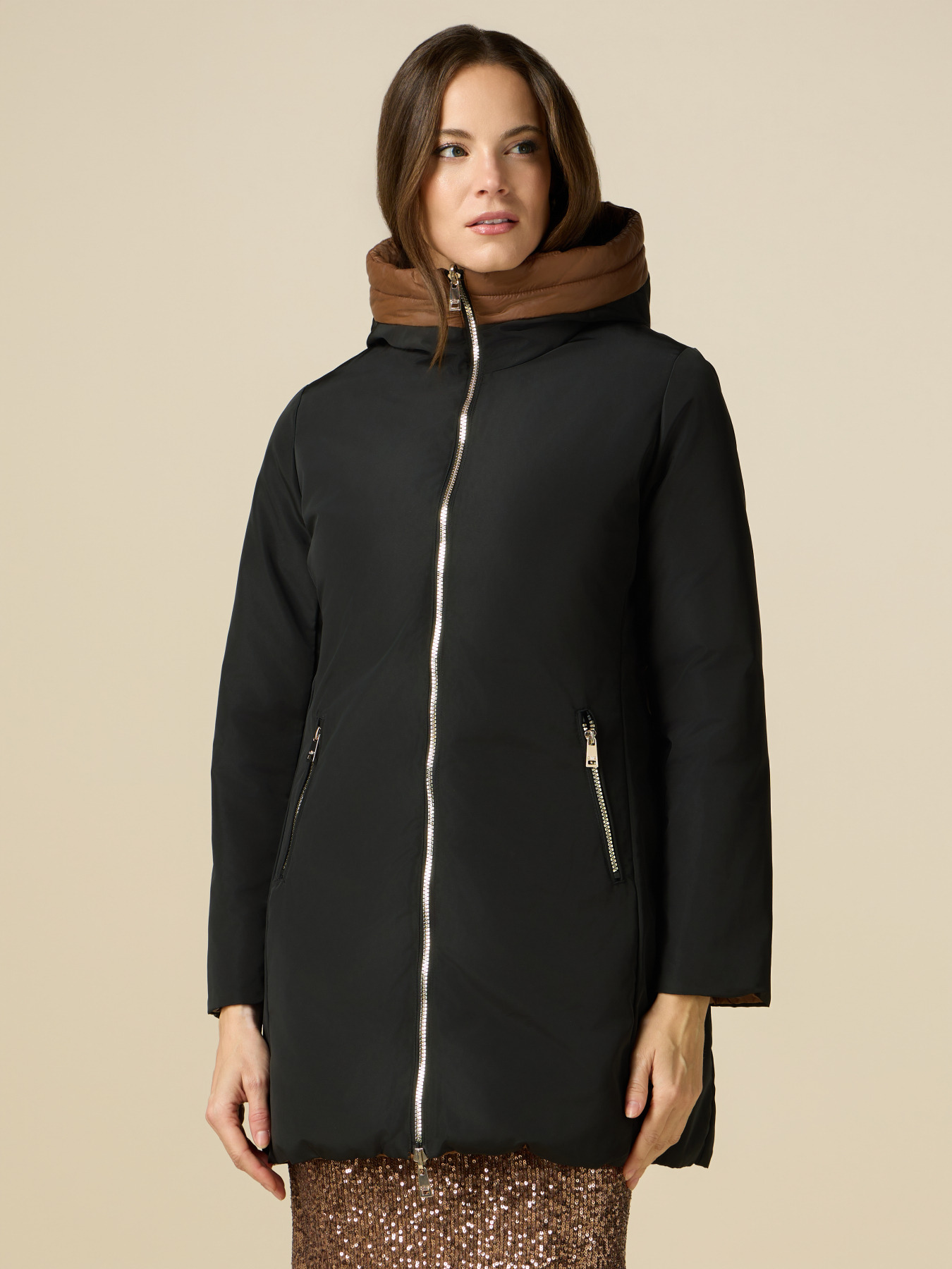 Reversible parka with hood image number 0