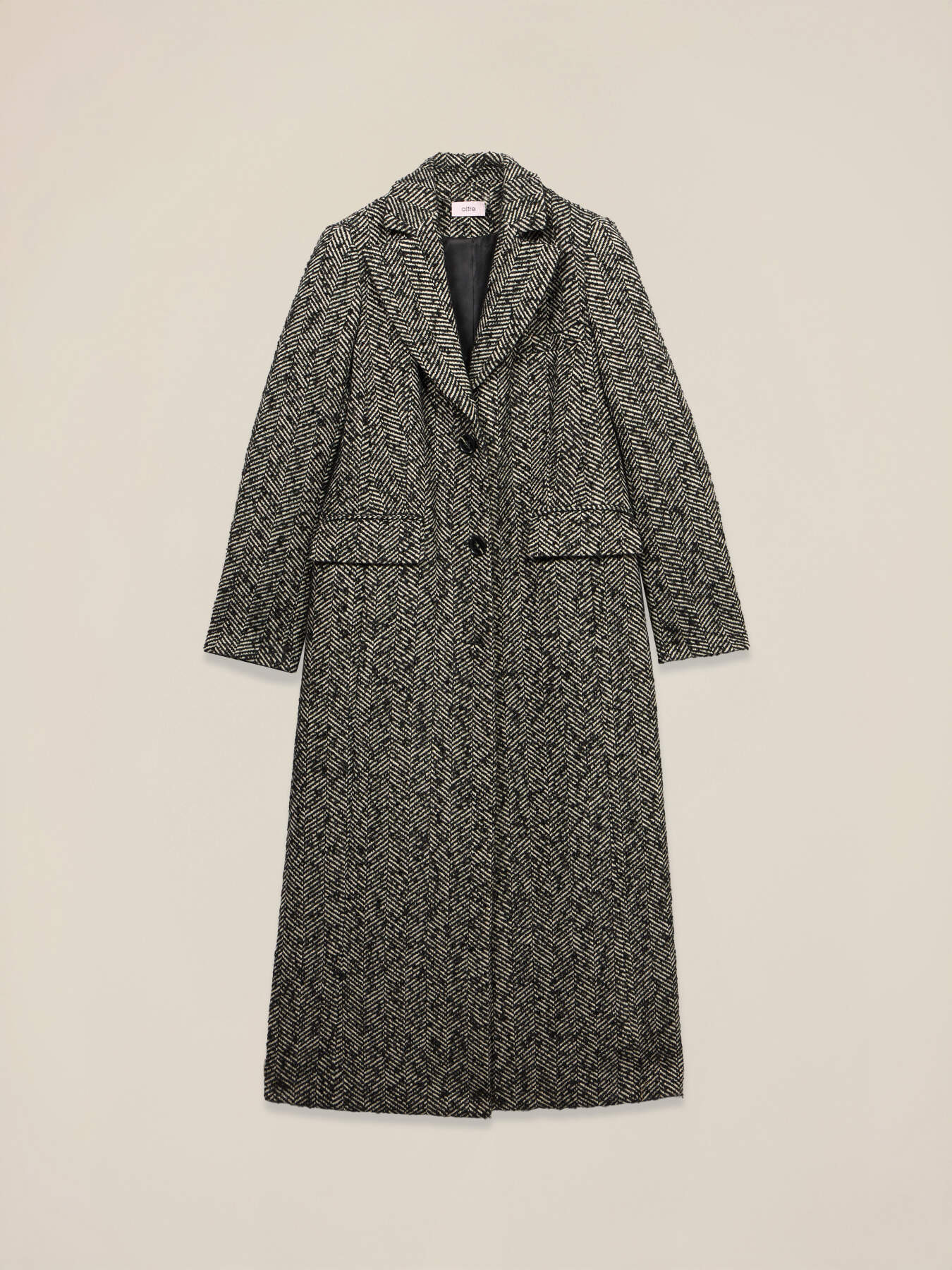 Long herringbone coat image number 5