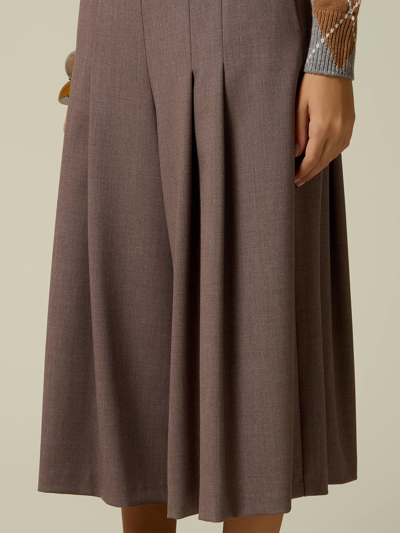 Pantalon-fustă cu pliuri image number 2