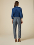 Denim-effect linen-blend trousers image number 1