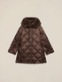 Midi quilted down jacket with real feather image number 3