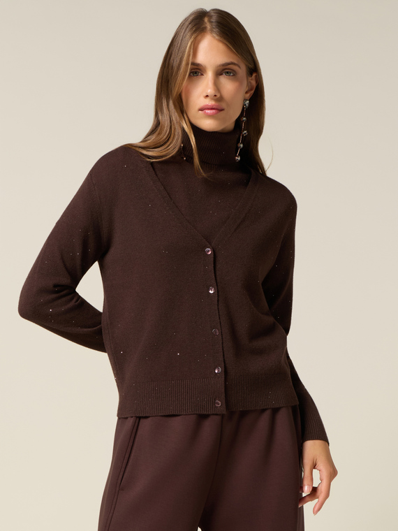 Cardigan avec micro paillettes