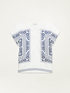Dual fabric T-shirt with scarf print image number 3