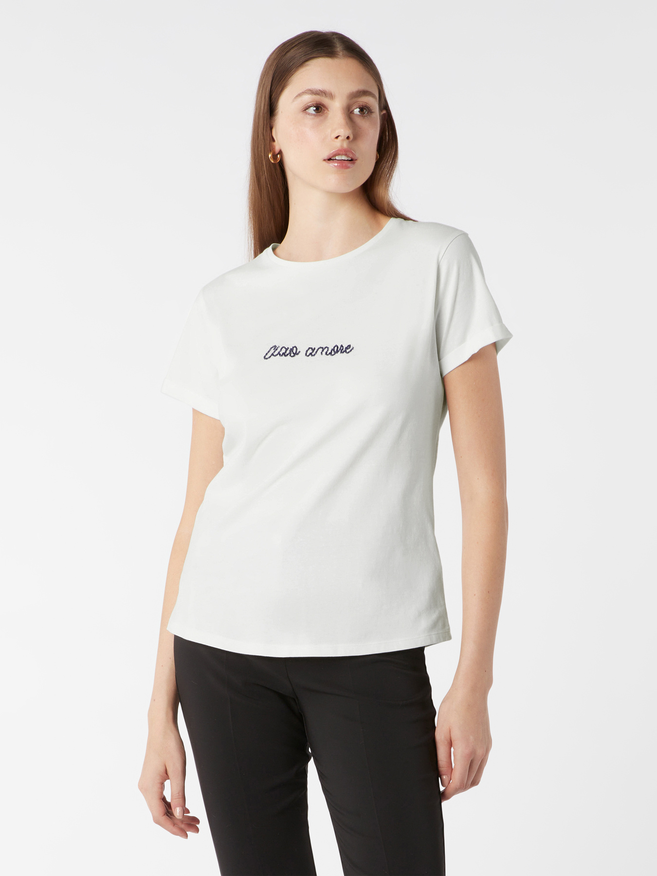 T-shirt avec broderie lettres image number 0