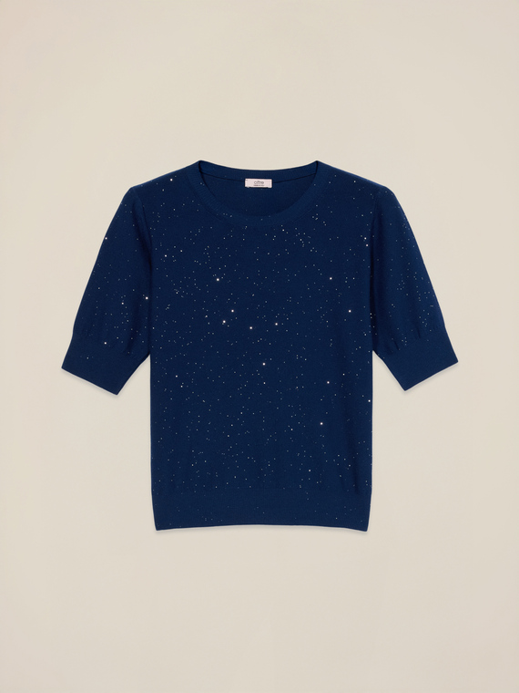 Mixed viscose sweater with sequins