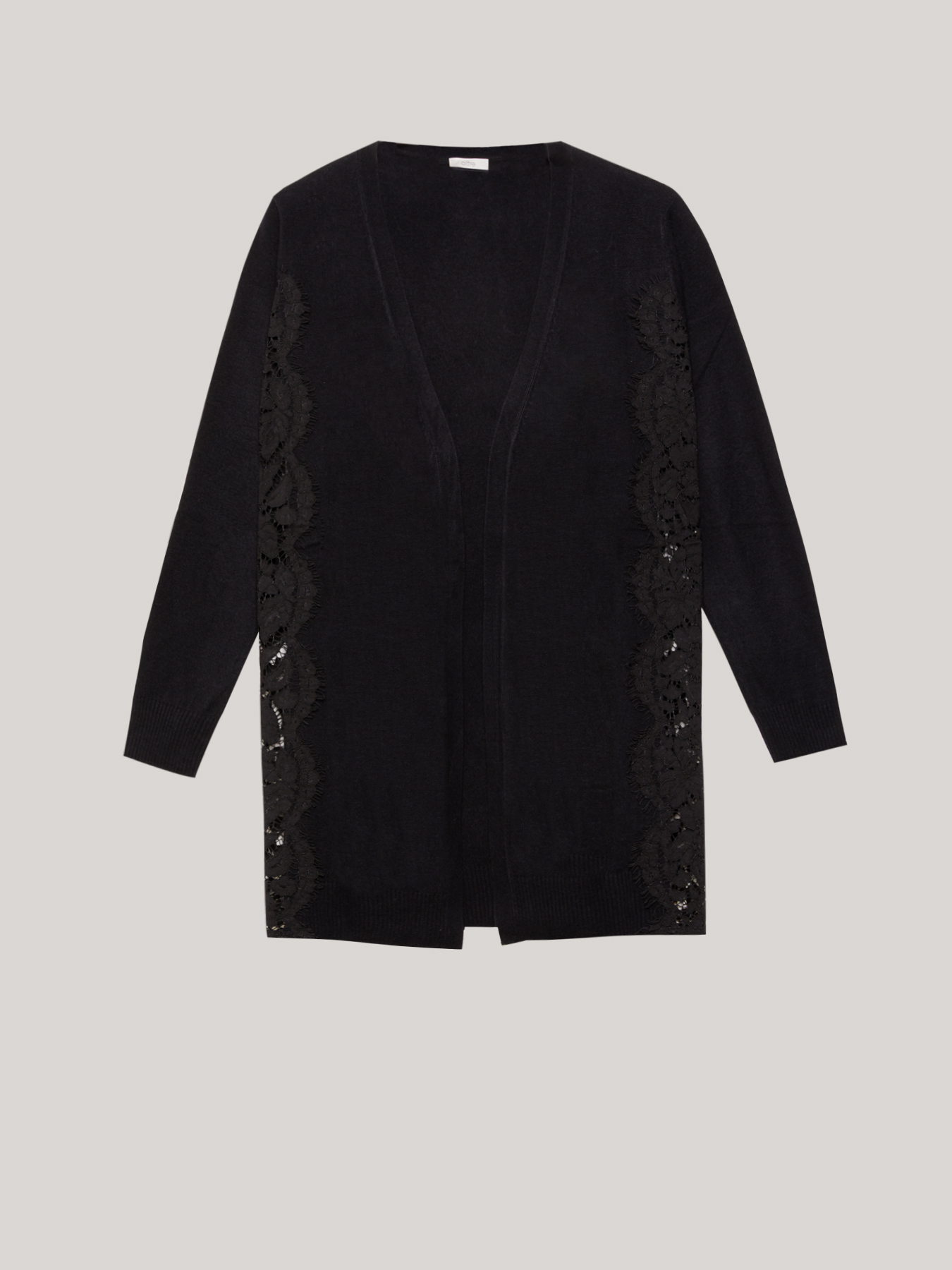 Cardigan misto cashmere con pizzo image number 3