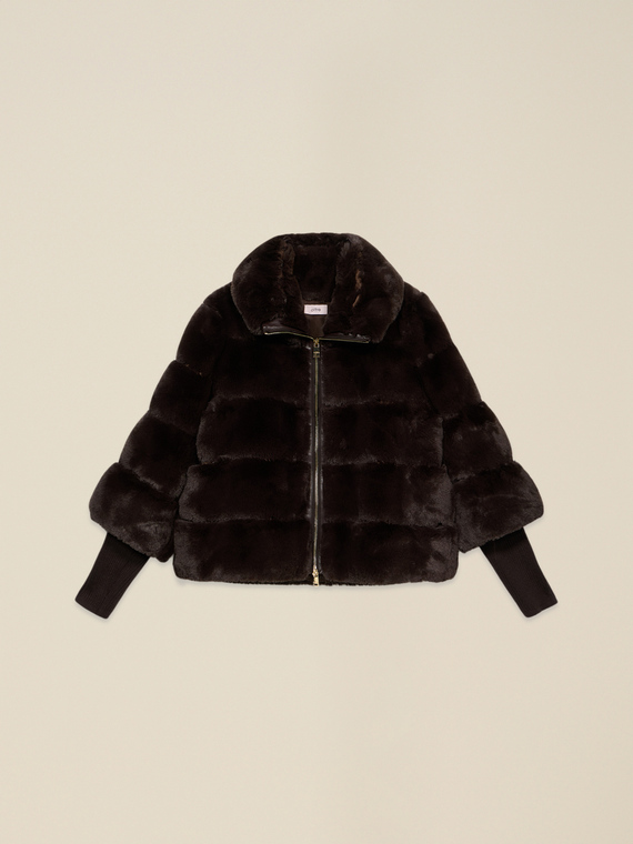 Chaqueta en tejido peludo
