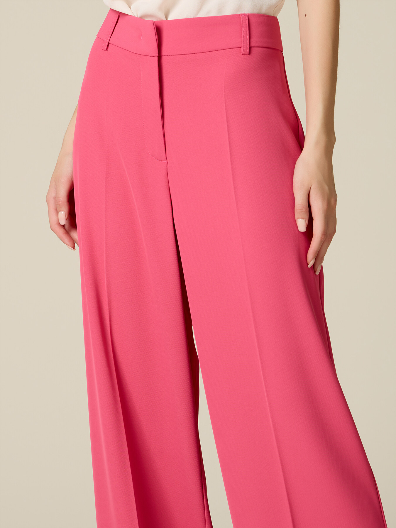Palazzo pants in fluid fabric image number 2
