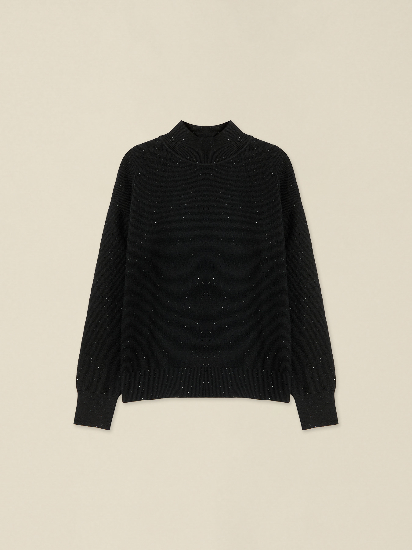 Rollkragenpullover aus Strickware mit Mini-Pailletten image number 3