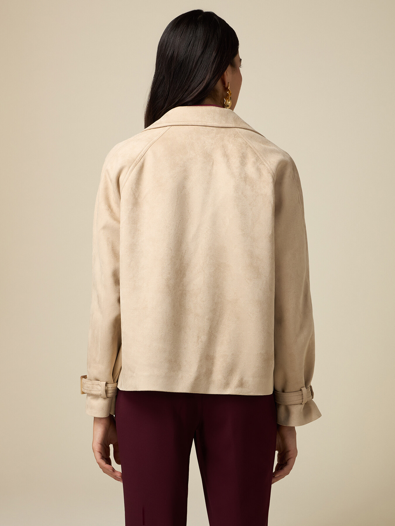 Short double-breasted trench coat image number 1