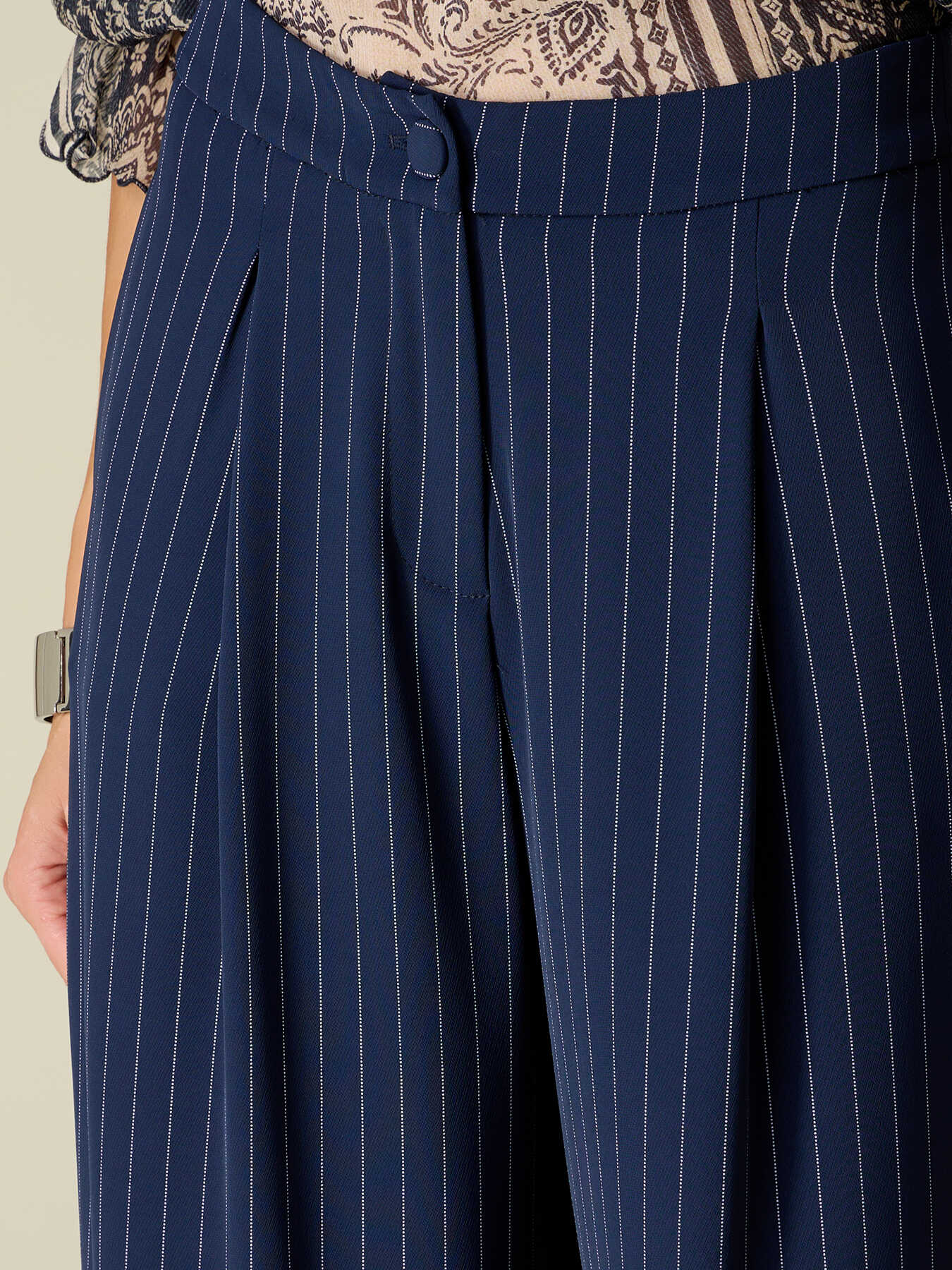 Pinstriped palazzo pants image number 2