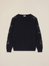Crewneck sweater with lace embroidery image number 3