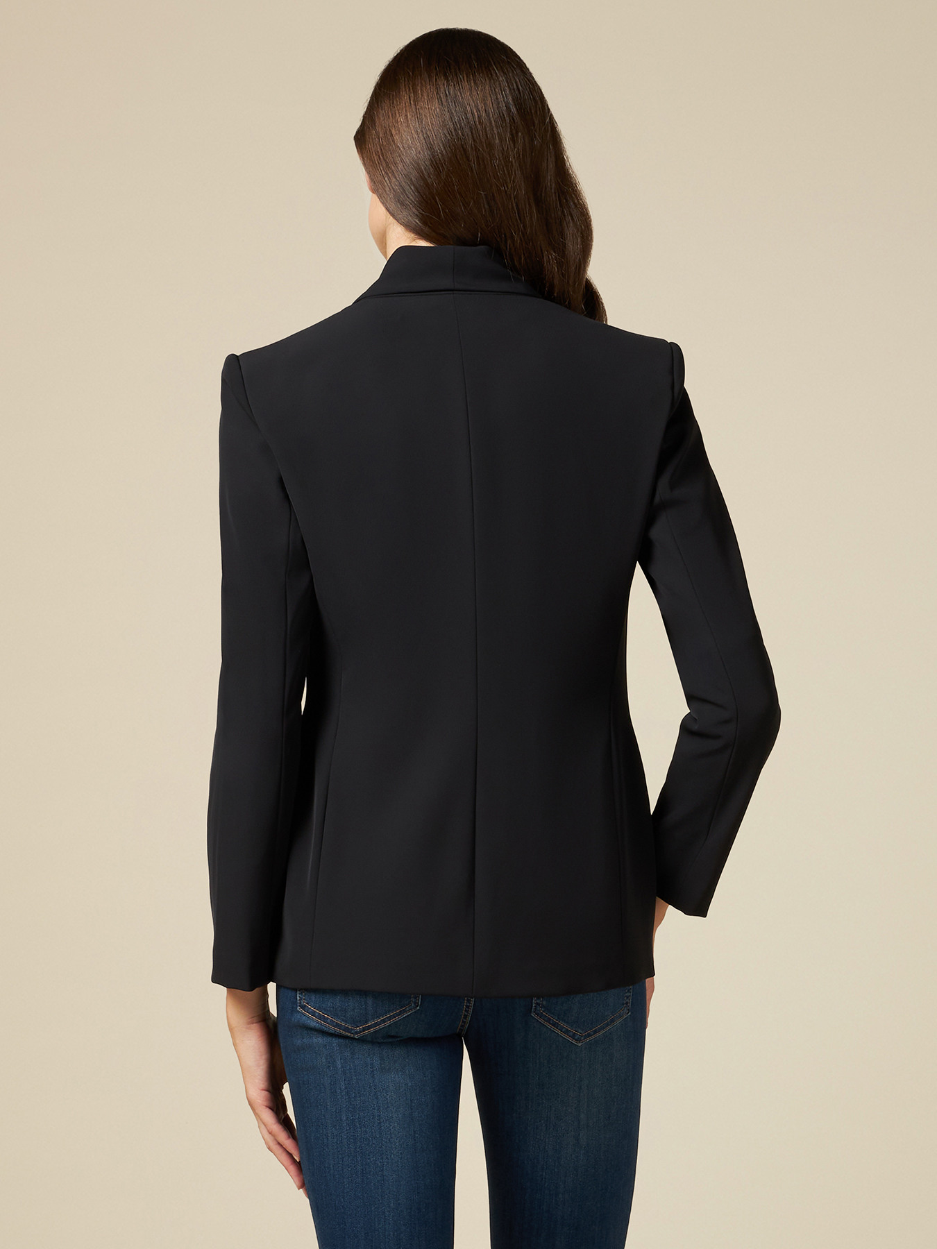 Blazer in tessuto cr&ecirc;pe image number 1