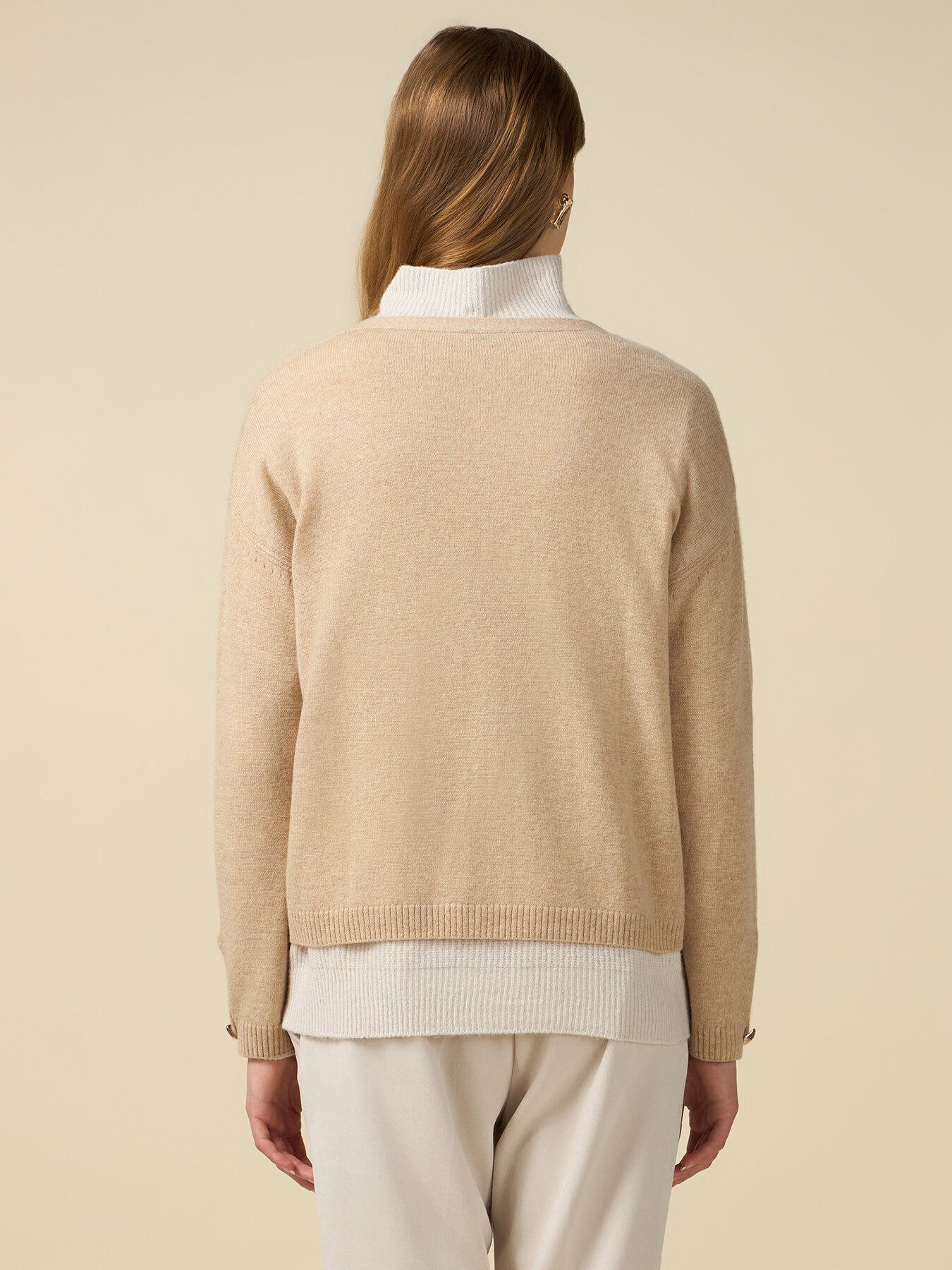 Cashmere blend cardigan with square buttons image number 1