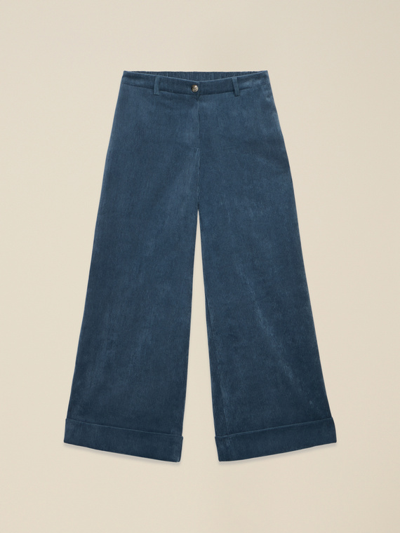 Pantaloni cropped din catifea