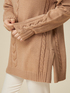 Cashmere blend sweater with cable pattern image number 2