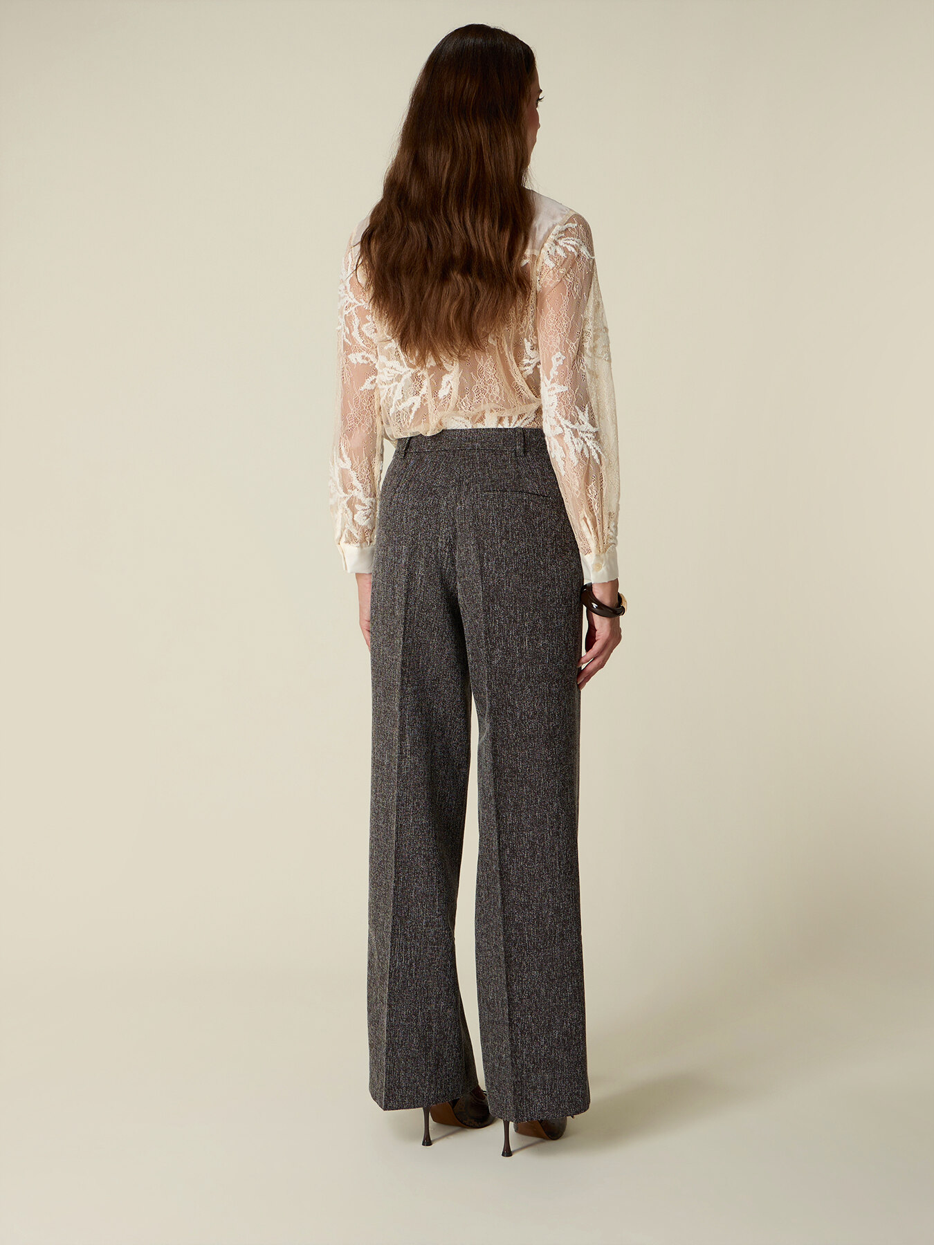 Palazzo pants in viscose blend fabric image number 1