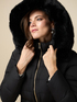 Midi down jacket with belt and furry edge image number 2