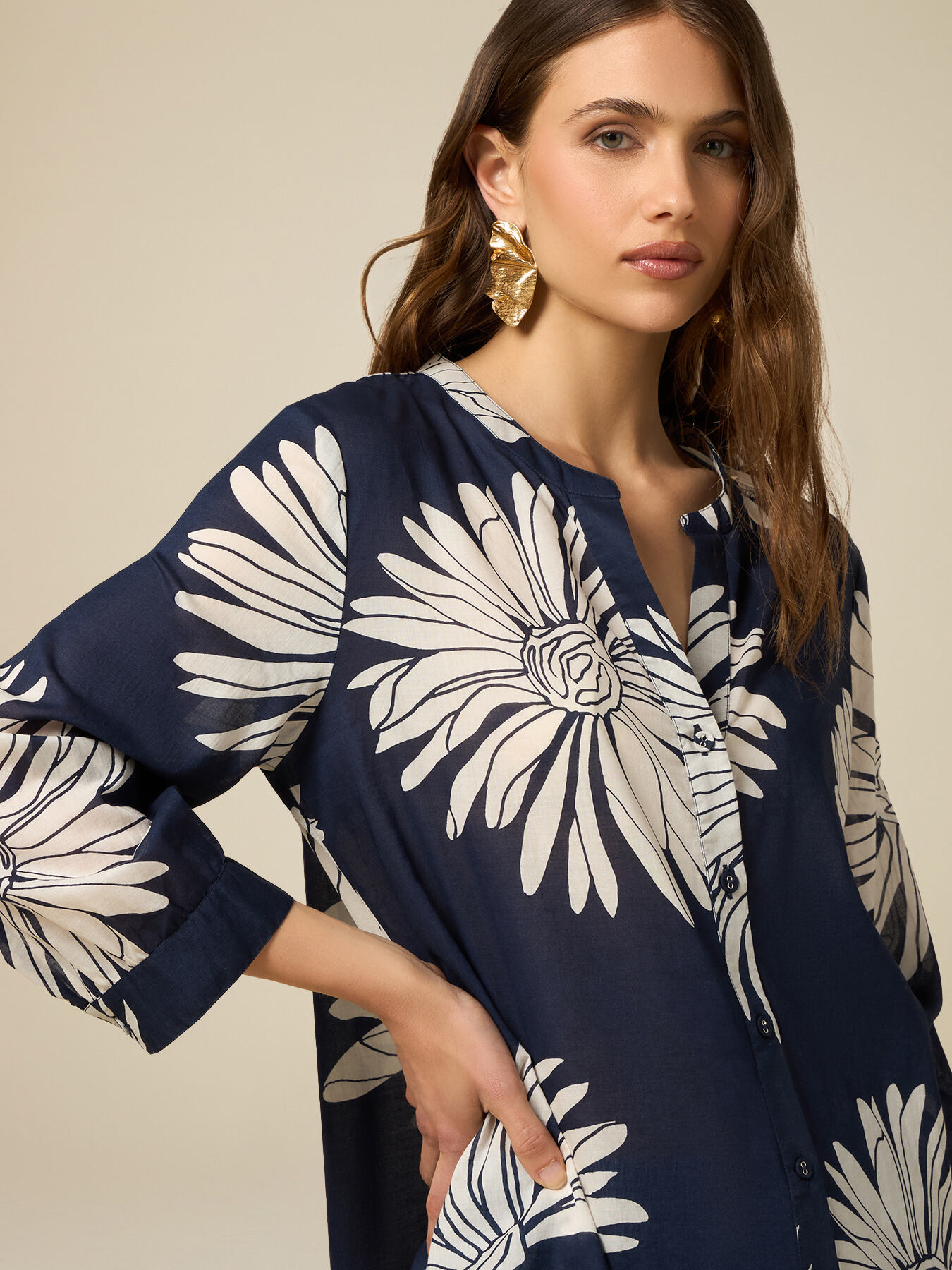 Camicia in mussola di cotone fantasia image number 2