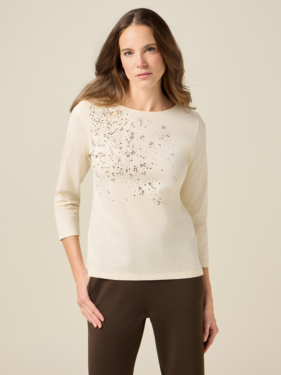 T-shirt in cotone con applicazioni