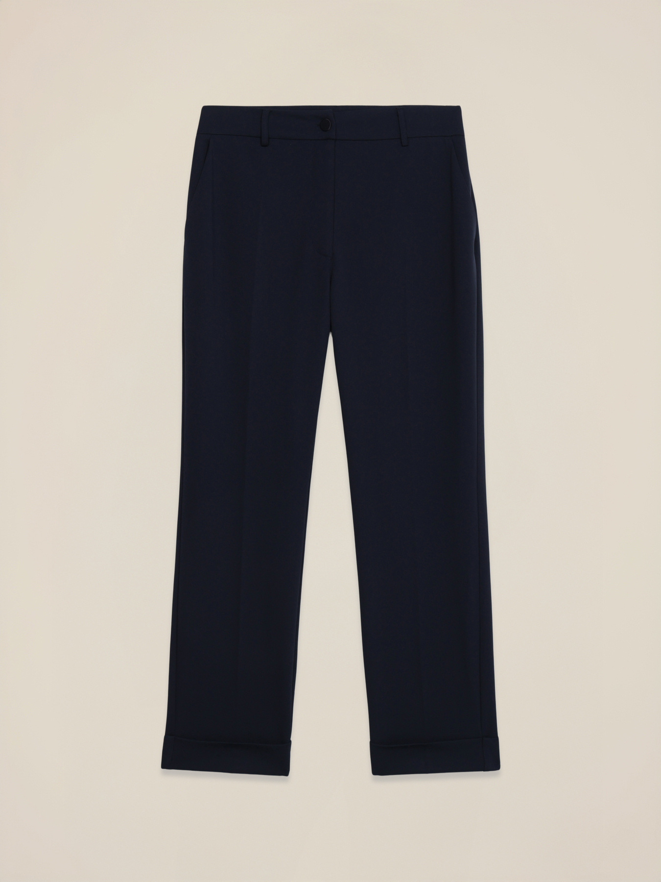 Pantaloni regular in tessuto cr&ecirc;pe image number 4