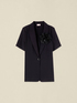 Blazer maniche corte con applicazione floreale image number 3