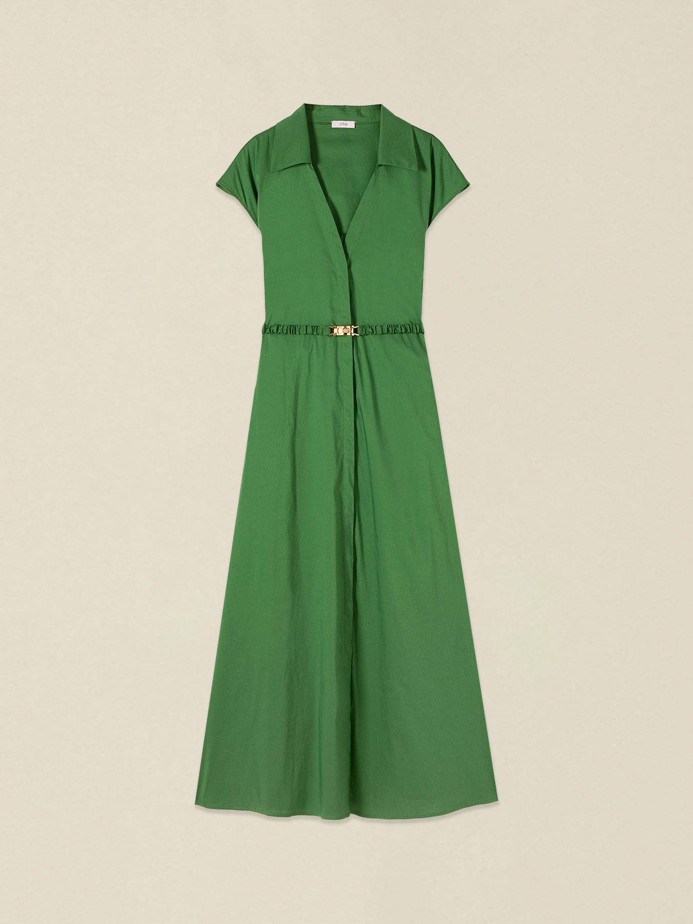 Robe chemise en popeline avec ceinture image number 3