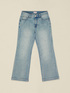 Jeans cropped flare con cristales image number 4