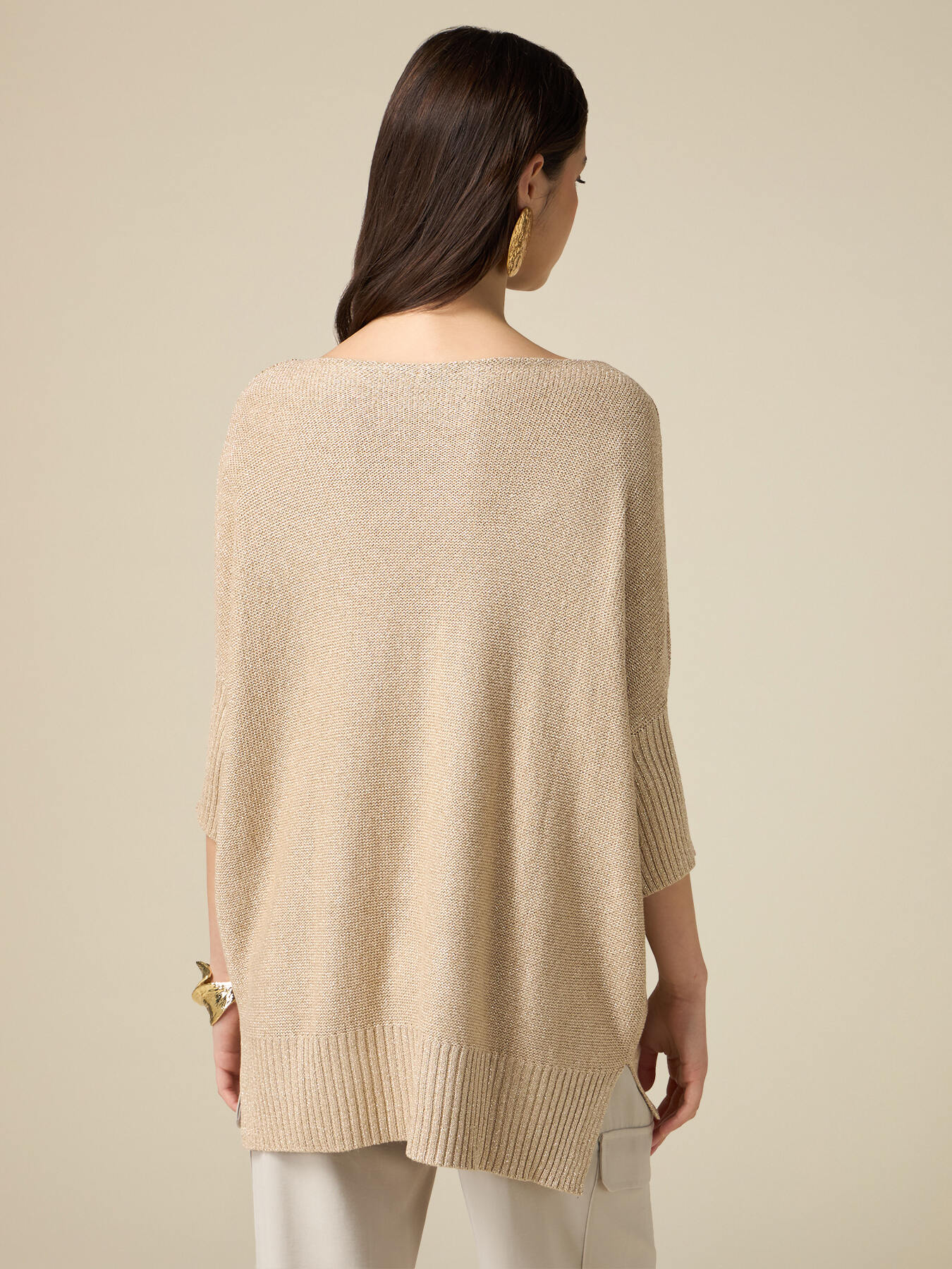 Maglia over in filato lurex image number 1