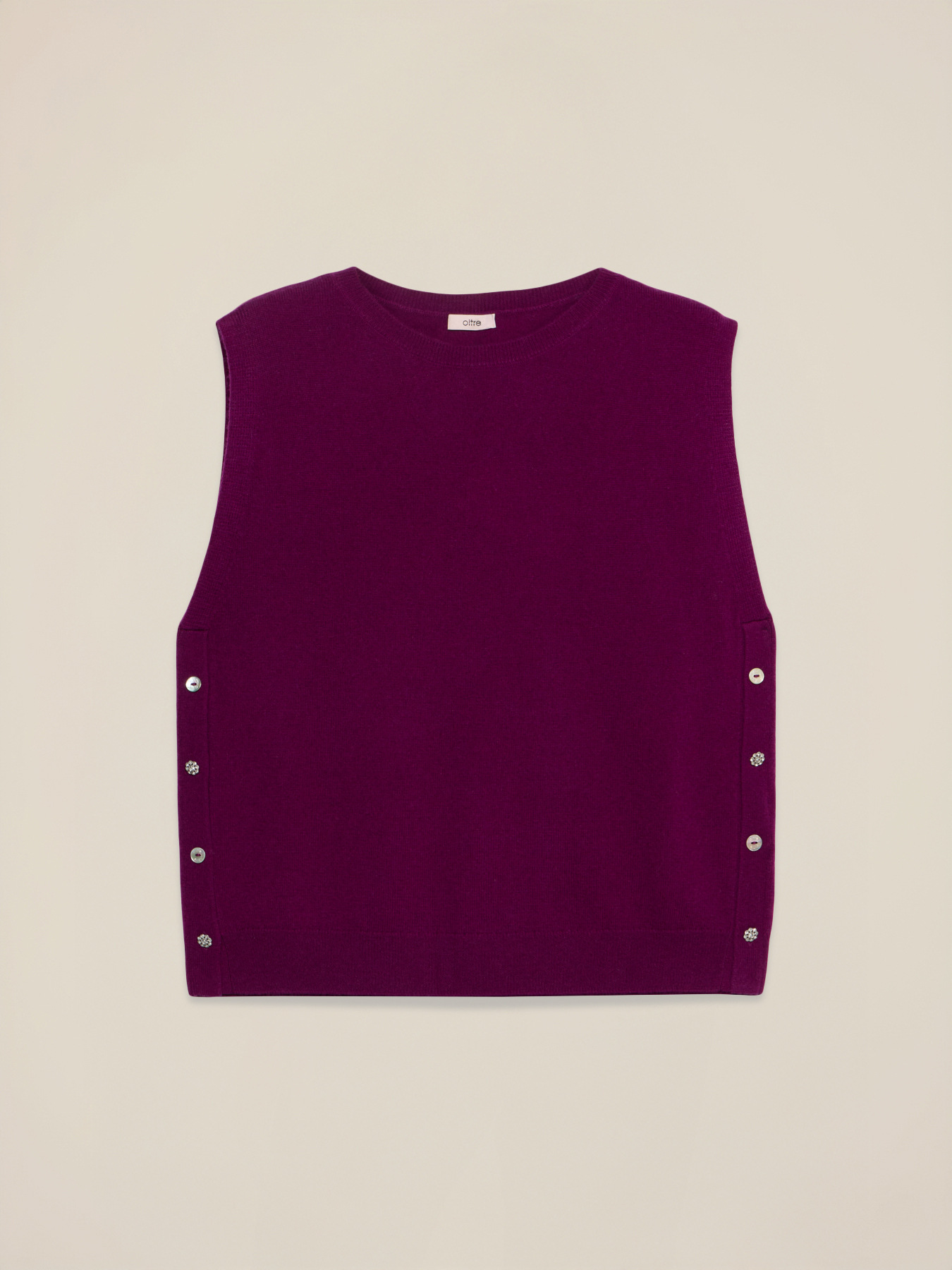 Pull en laine et cachemire avec boutons image number 3