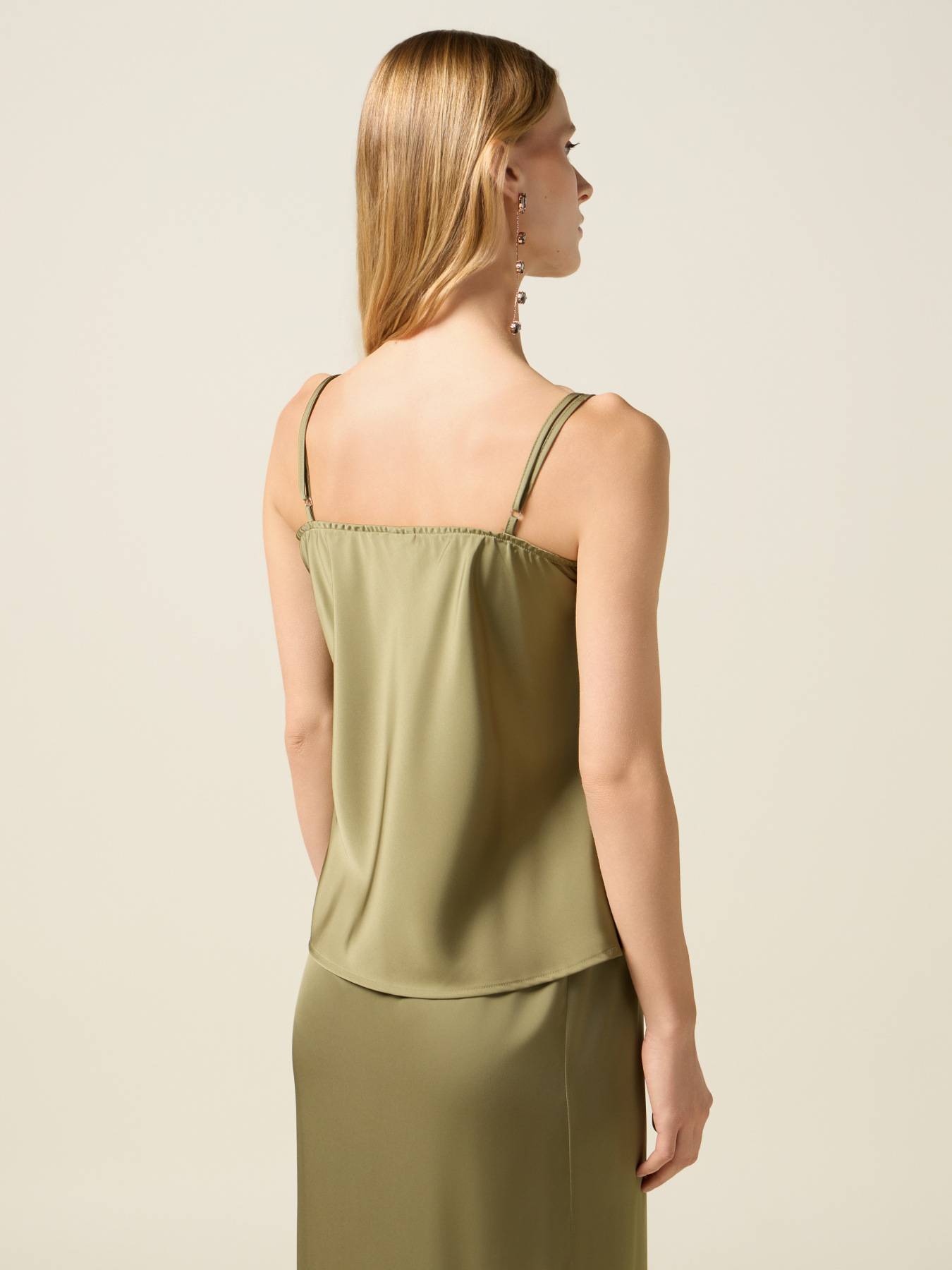 Satin top with lace image number 1