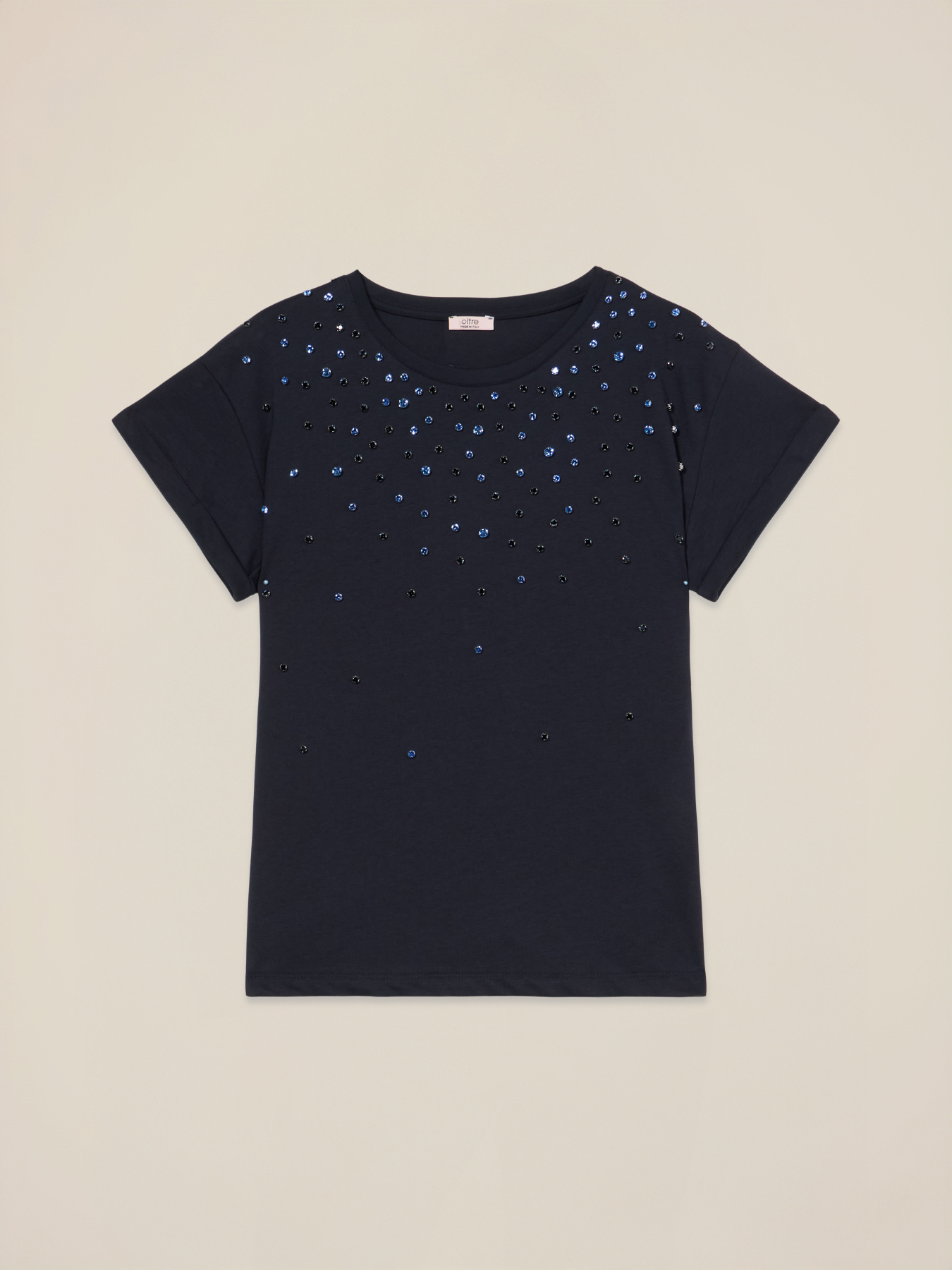 T-shirt con ricamo in castoni image number 3