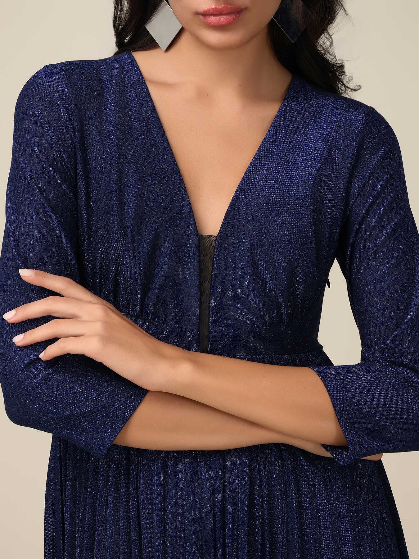 Langes Kleid aus Lurex-Jersey image number 2