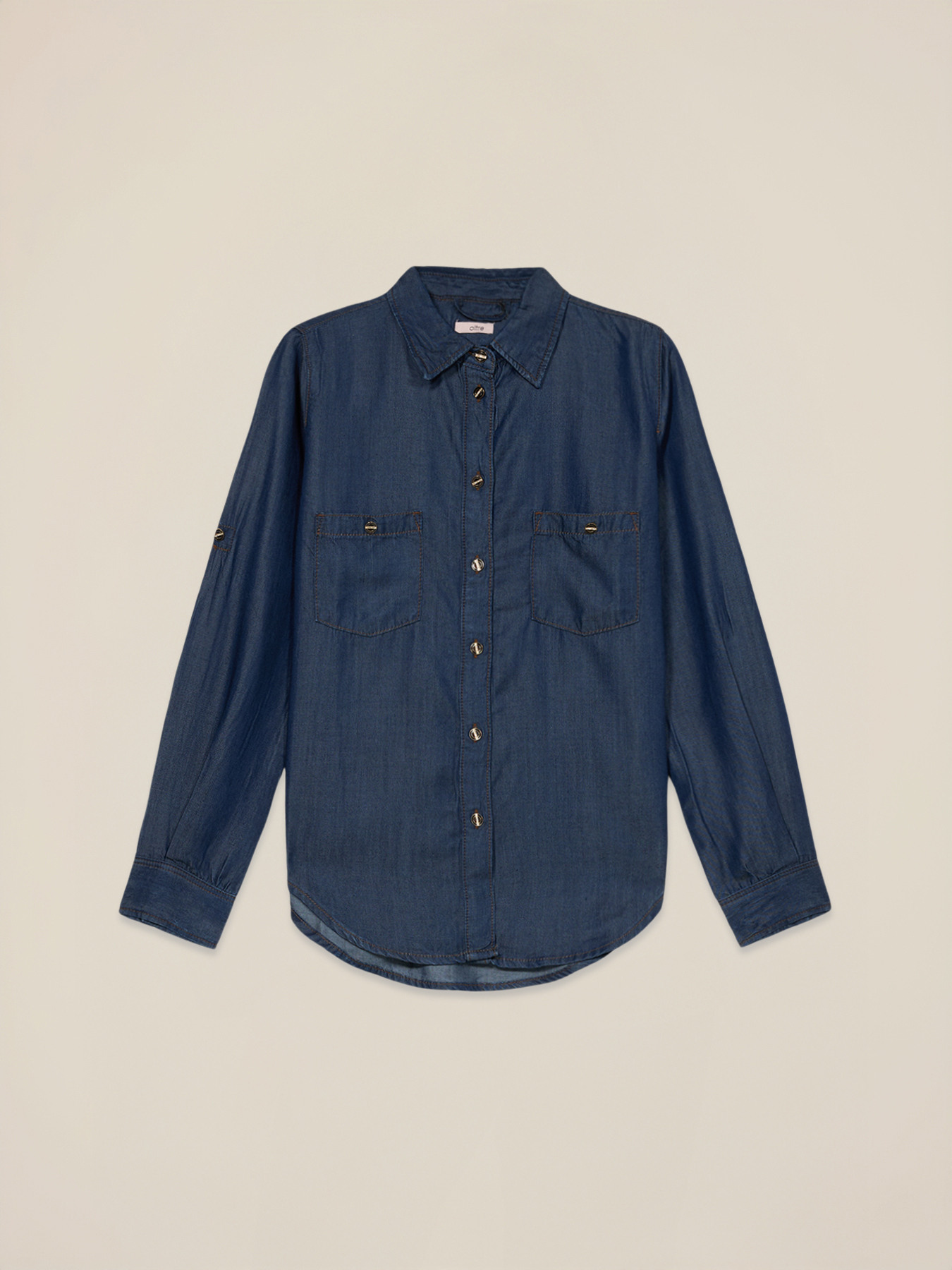 Tencel shirt with denim effect image number 3