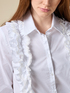 poplin shirt with ruching and lace image number 2