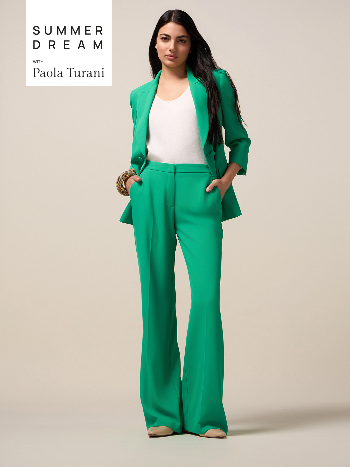 Pantaloni wide leg in tessuto fluido image number 0