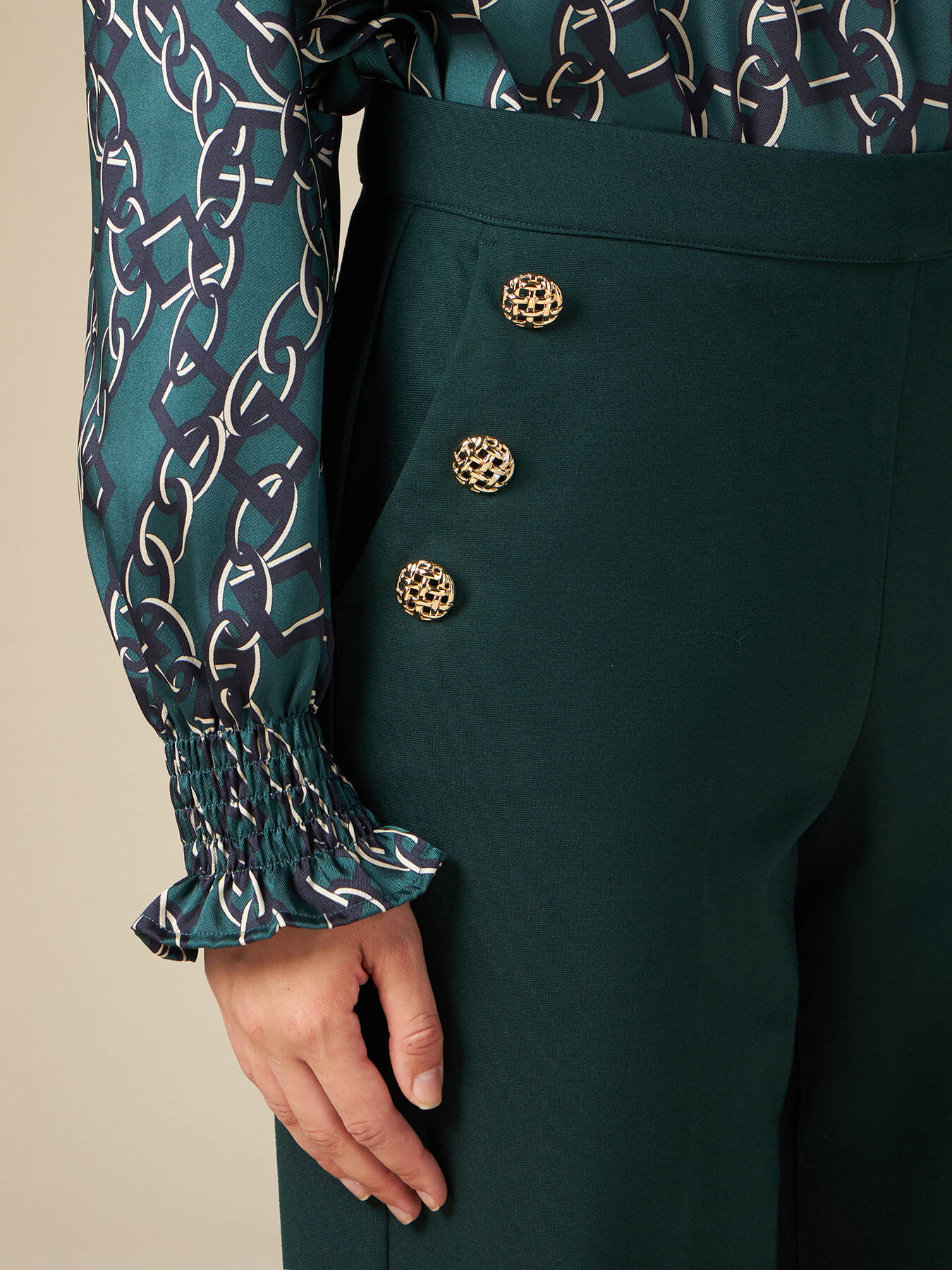 Pantaloni palazzo in punto milano image number 2