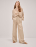 Wide leg linen blend trousers image number 0