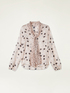 Patterned blouse with pleated scarf image number 3