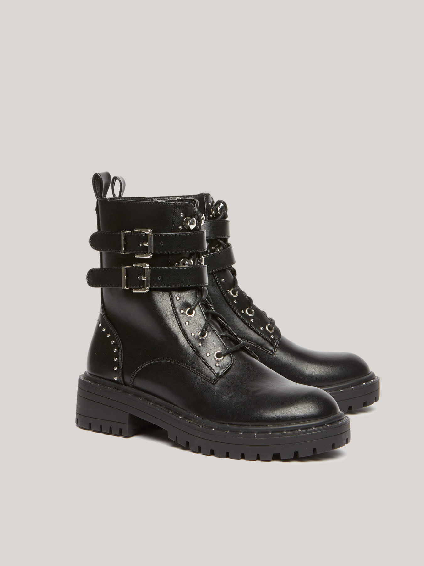 Combat boots with studs image number 1