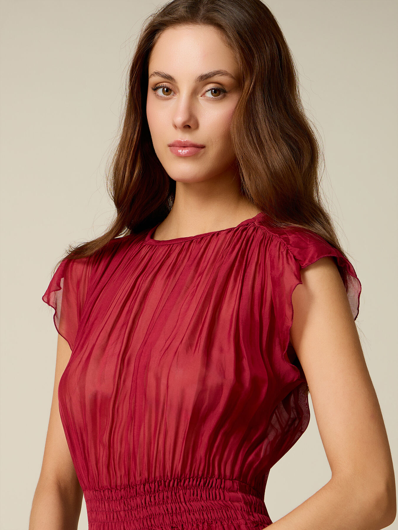 Langes Kleid aus Seiden-Voile-Mix image number 2
