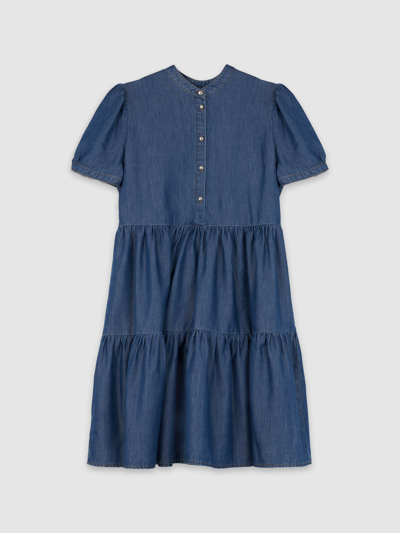Vestido corto de tencel image number 3