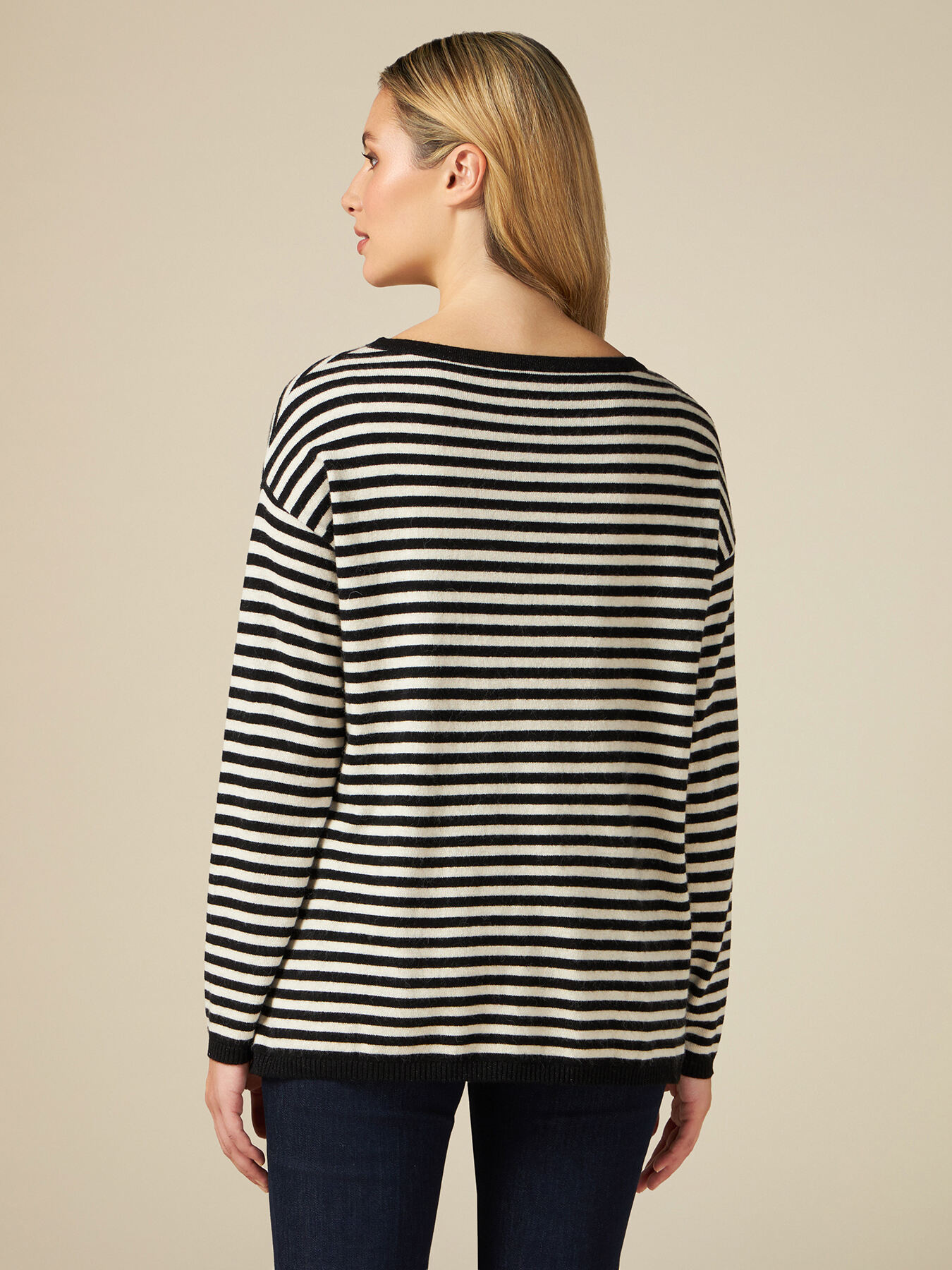 Maglia a righe misto cashmere image number 1