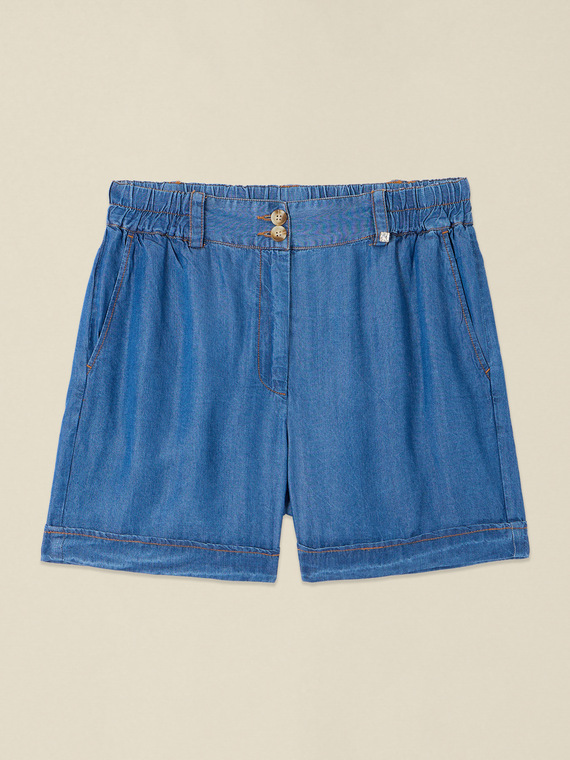 Shorts aus Tencel in Denim-Optik