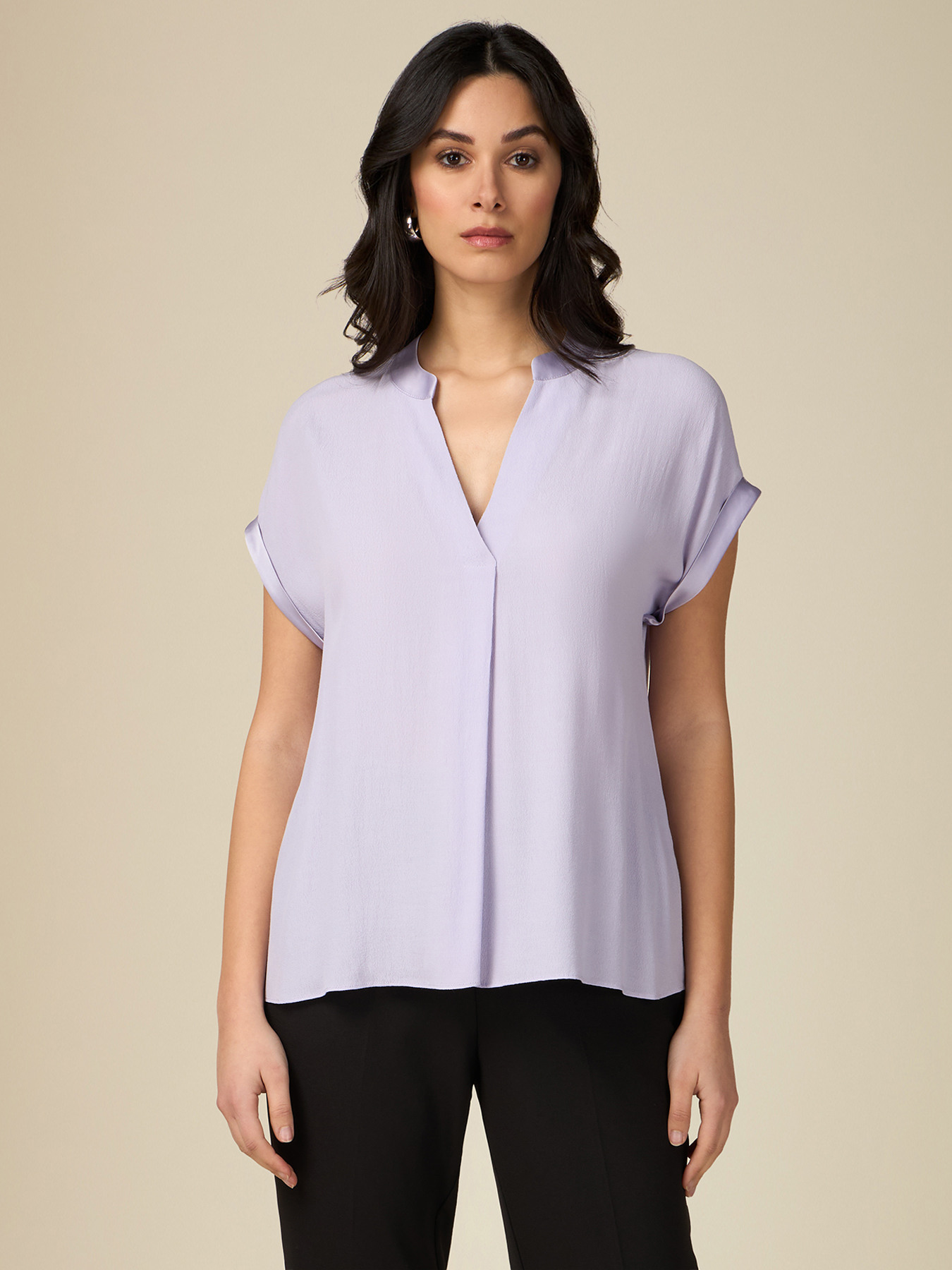Bluse aus Viskose mit kurzen &Auml;rmeln image number 0