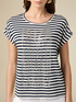 Gestreiftes T-Shirt mit Kristallen image number 2